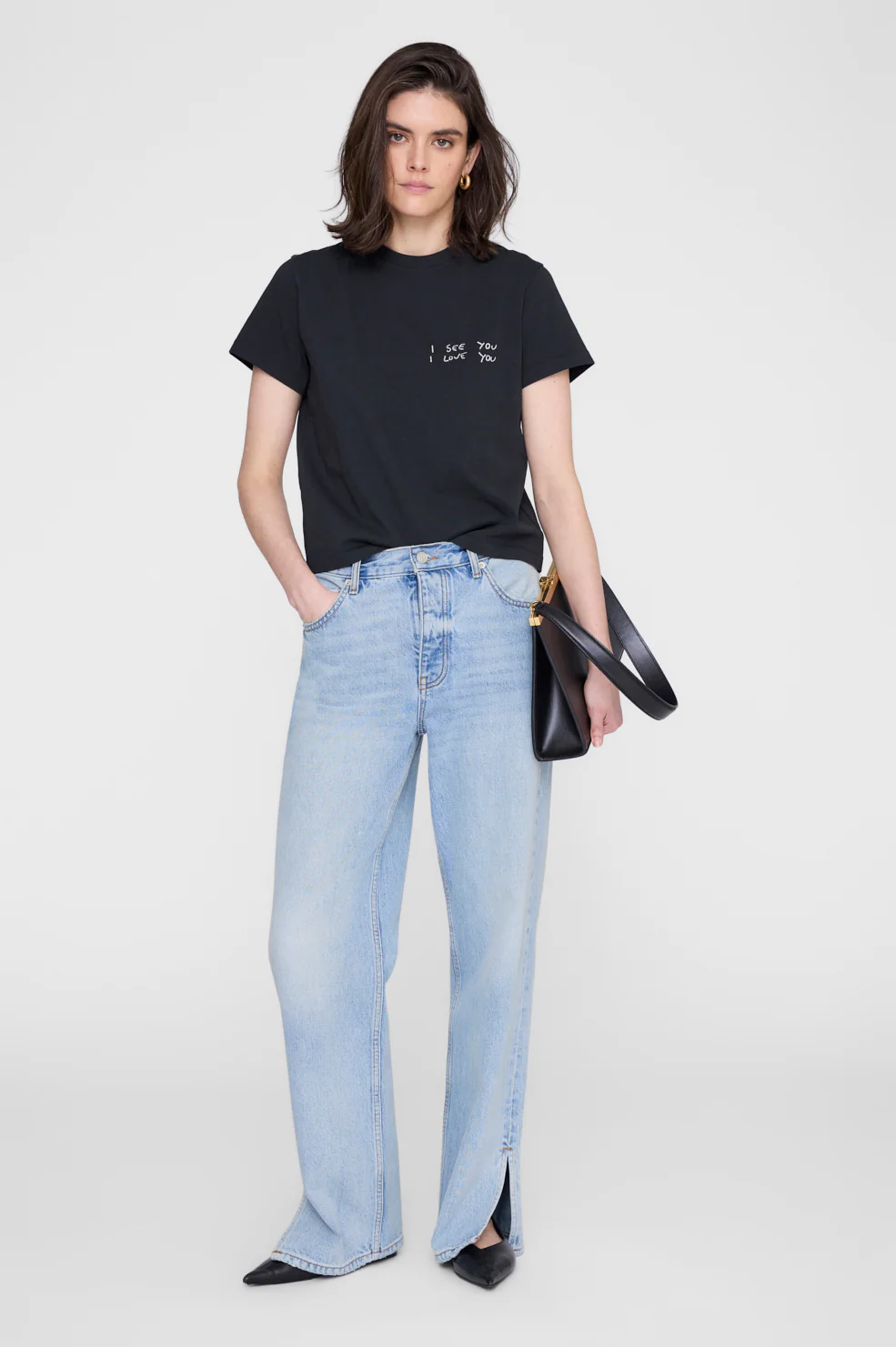ANINE BING Shelley Tee I See You I Love You BLACK - Image 2