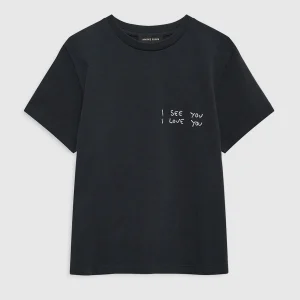 ANINE BING Shelley Tee I See You I Love You BLACK