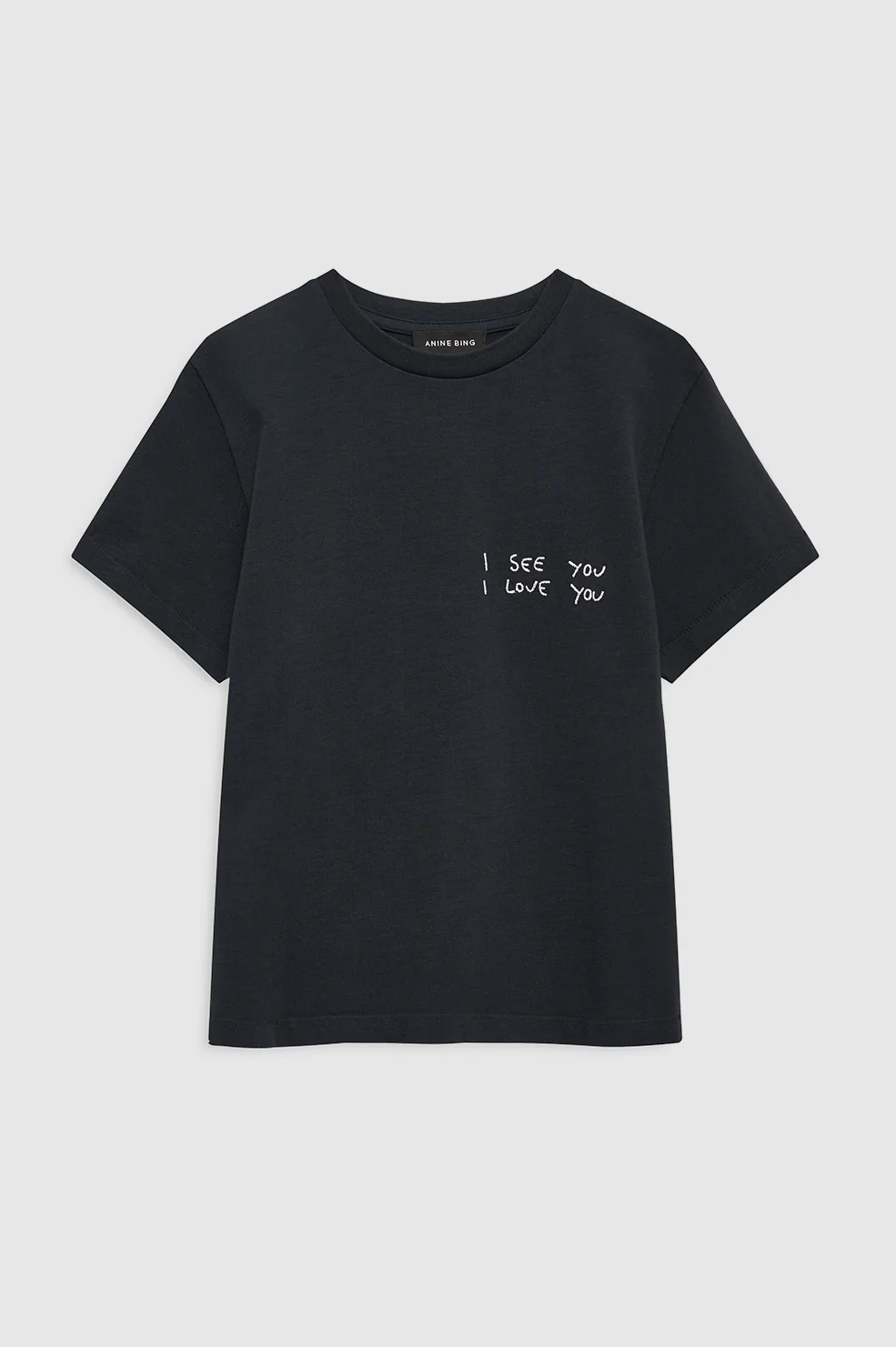 ANINE BING Shelley Tee I See You I Love You BLACK