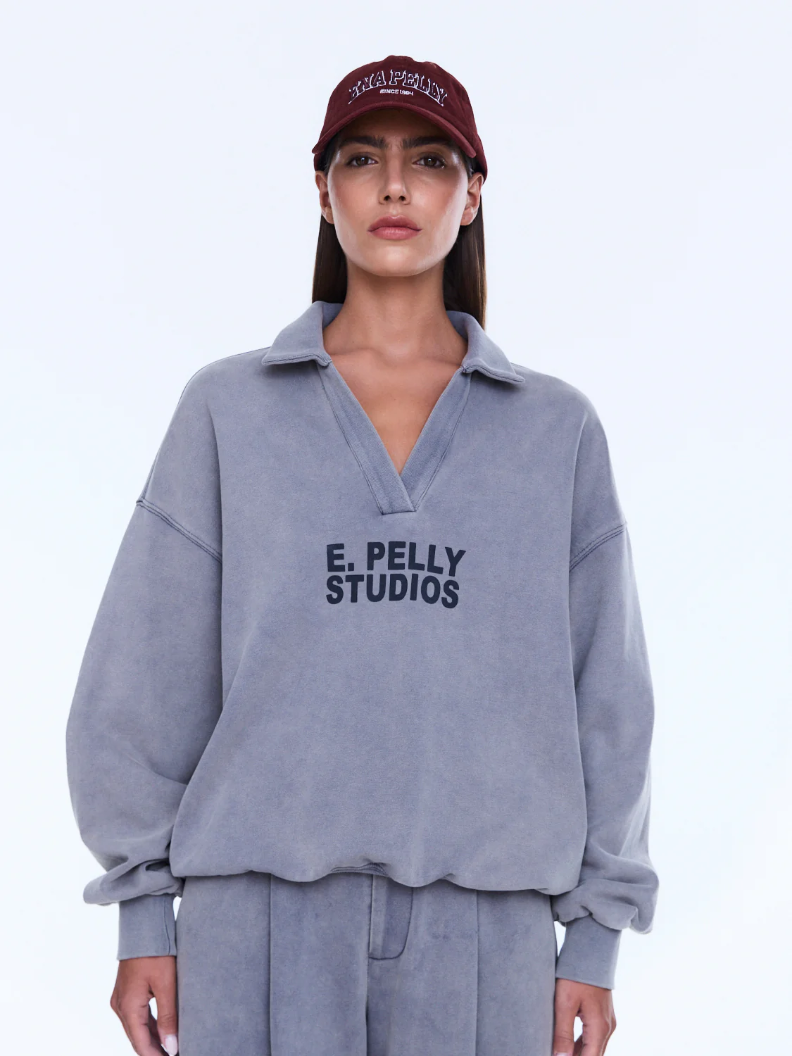 ENA PELLY IVA JERSEY POLO DOVE GREY