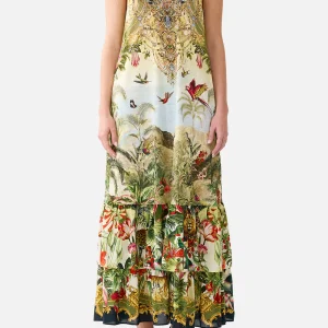 CAMILLA strappy maxi dress with tiers Wanderlust empire