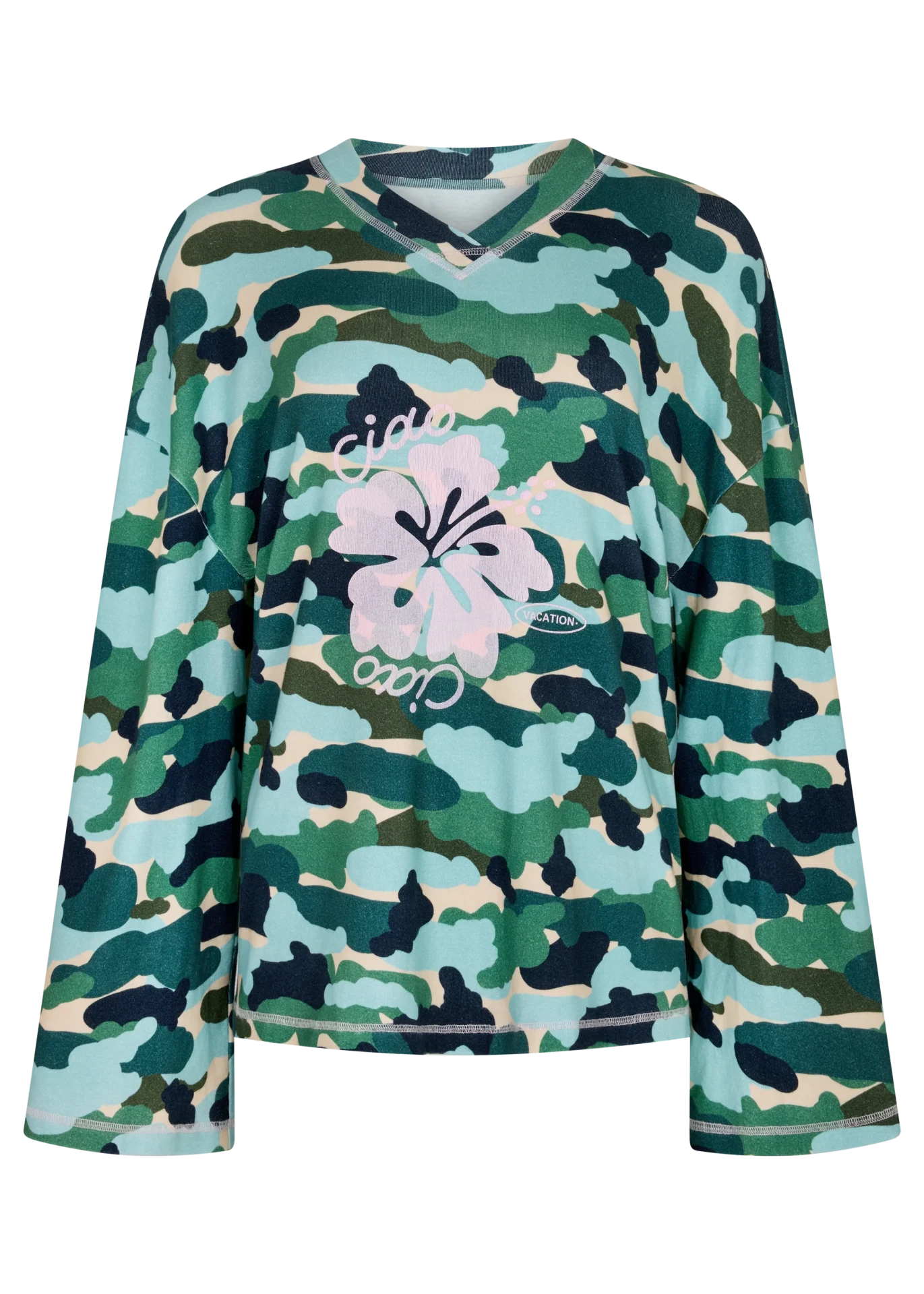 CIAO CIAO CAMO HIBISCUS SPEEDWAY TEE