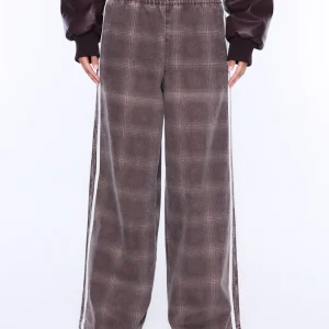 ENA PELLY MYLA WIDE LEG PANT BURGUNDY CHECK