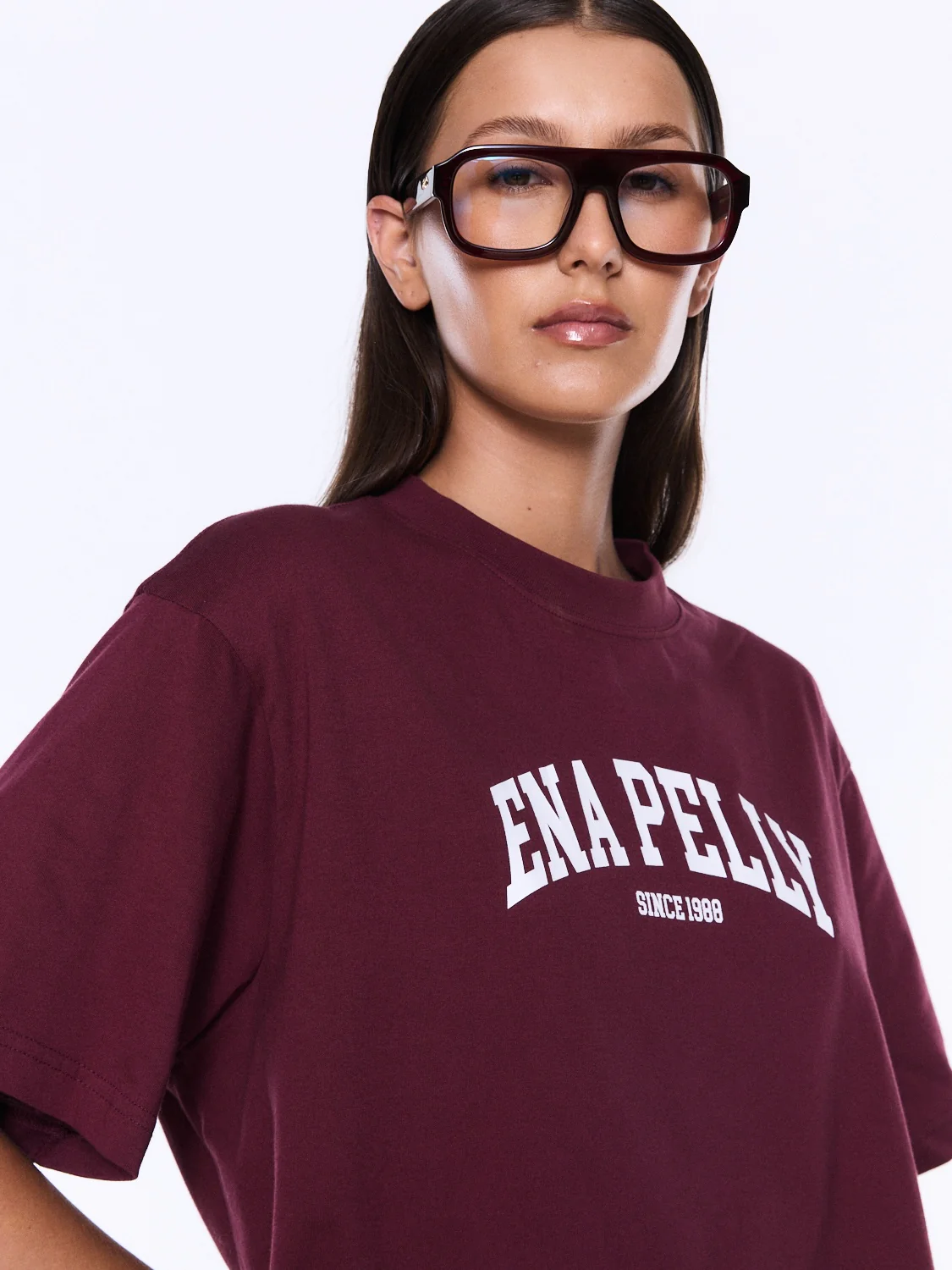 ENA PELLY IVY RELAXED TEE BURGUNDY/ENA PELLY