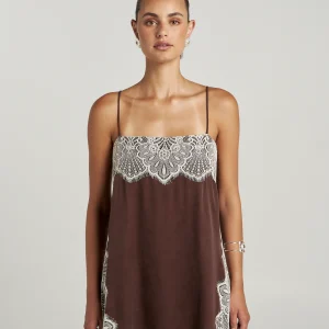 SUMMI SUMMI FLORENCE SHIFT TOP - ESPRESSO