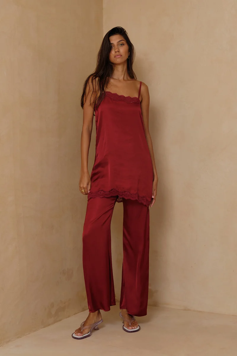 LILYA Essentia Pants - Merlot Red - Image 2