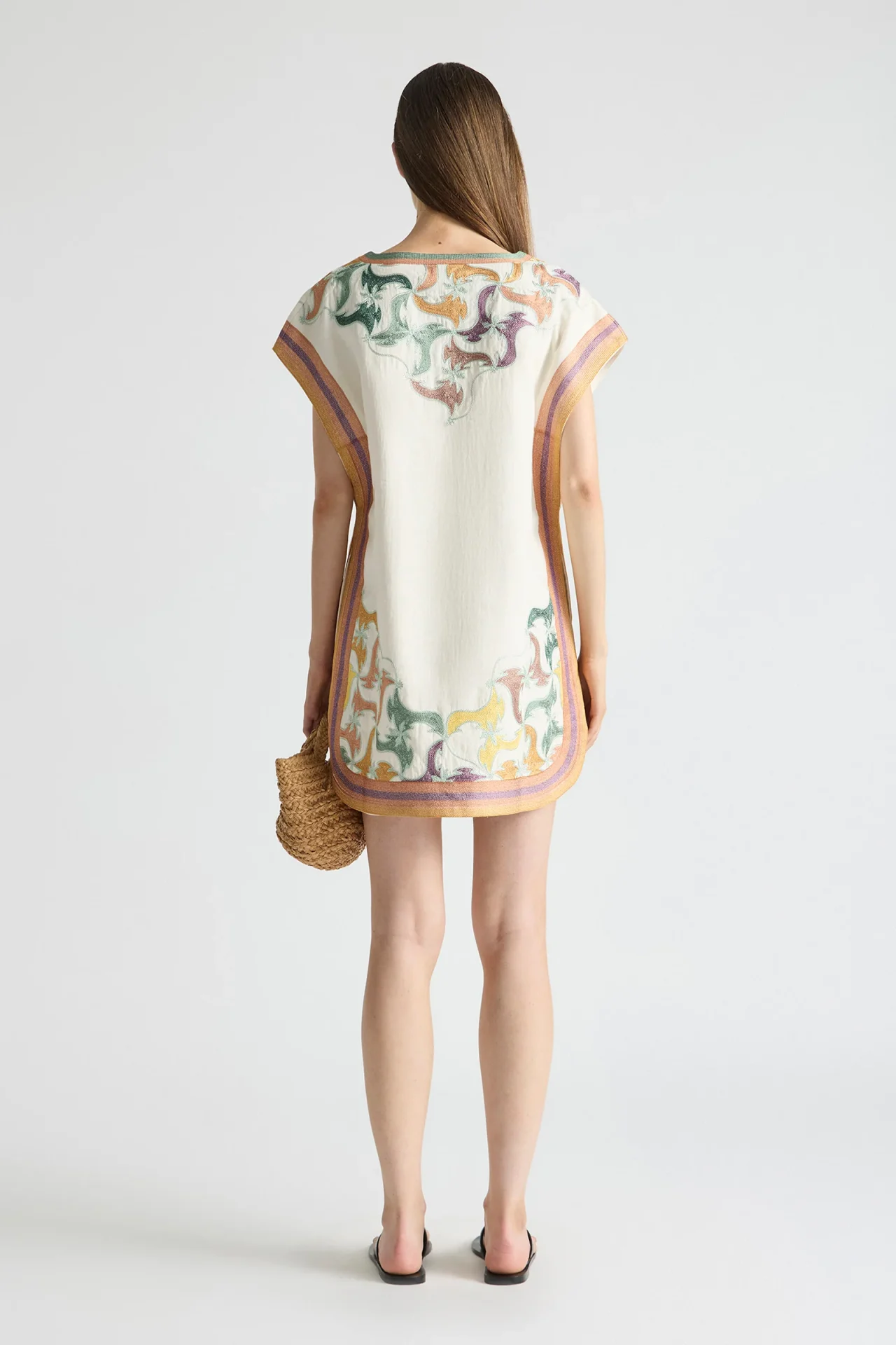 ANTIPODEAN FRAMED CAP SLEEVE SHIFT DRESS WITH KEYHOLE KALEIDOSCOPE - Image 2