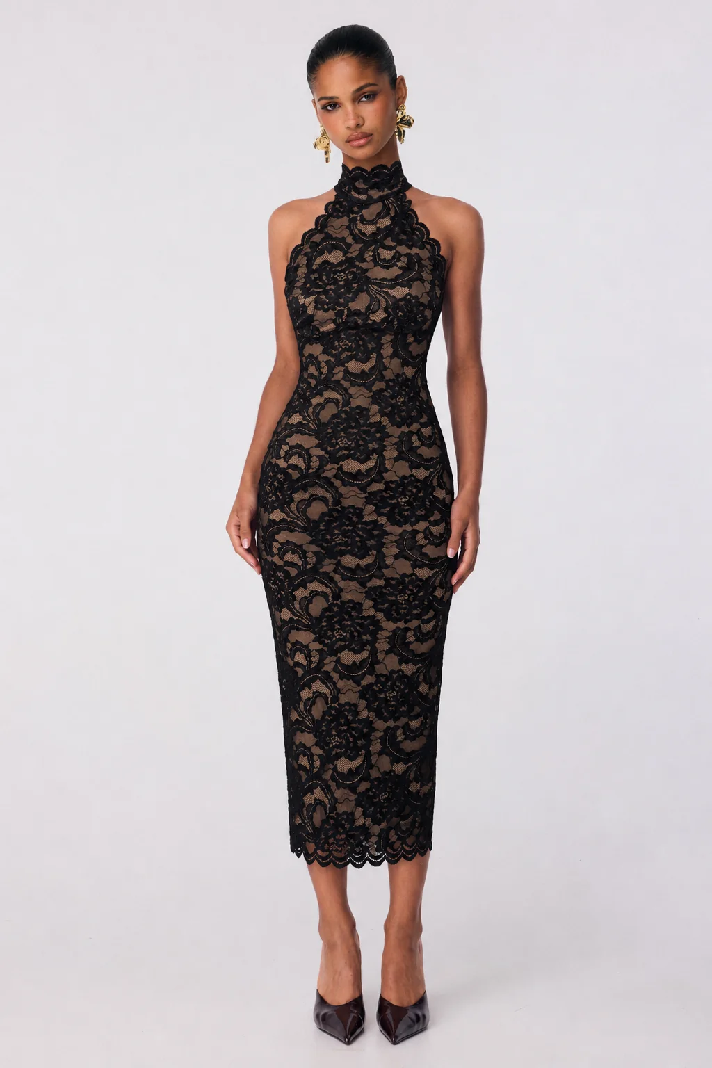 NOOKIE Alessia High Neck Midi BLACK