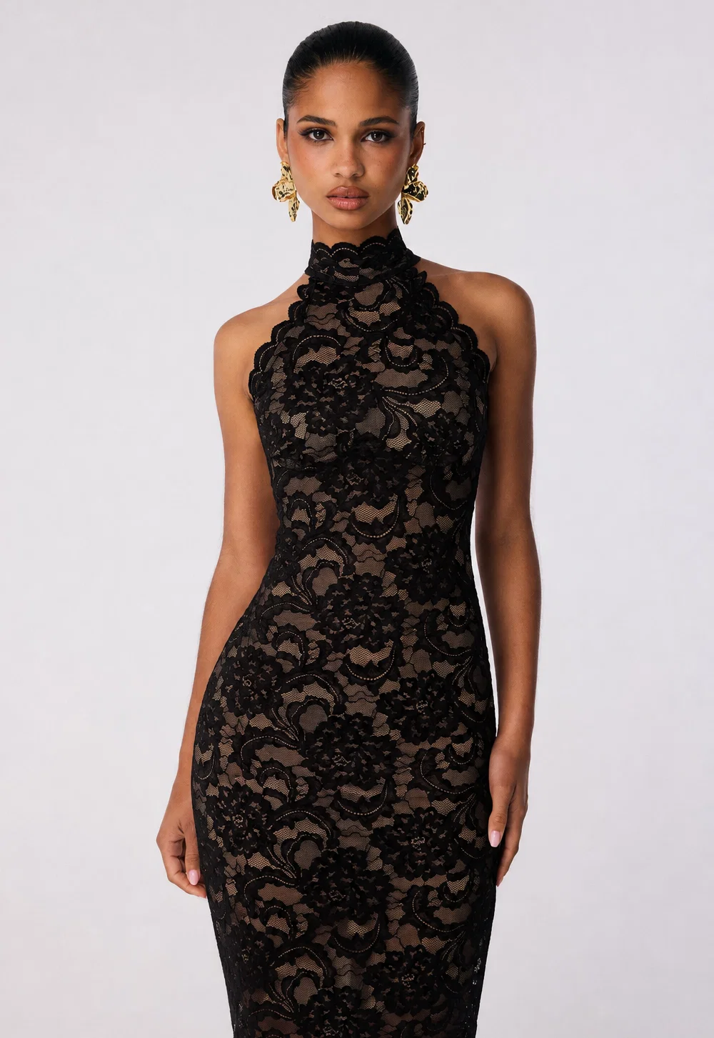 NOOKIE Alessia High Neck Midi BLACK - Image 2