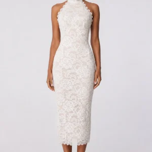 NOOKIE Alessia High Neck Midi IVORY