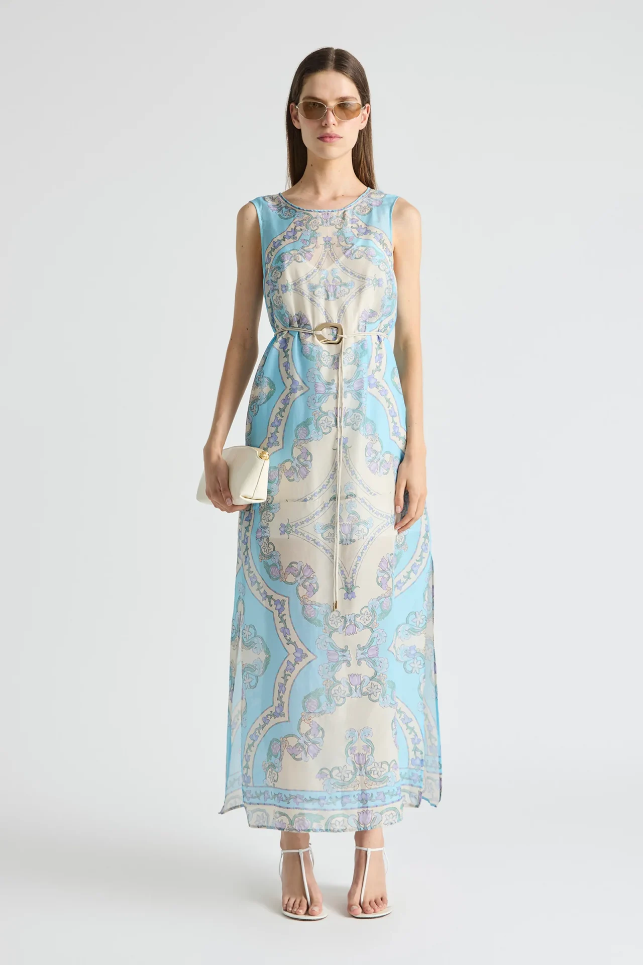 ANTIPODEAN VENTURA BELTED MAXI DRESS  SAPPHIRE