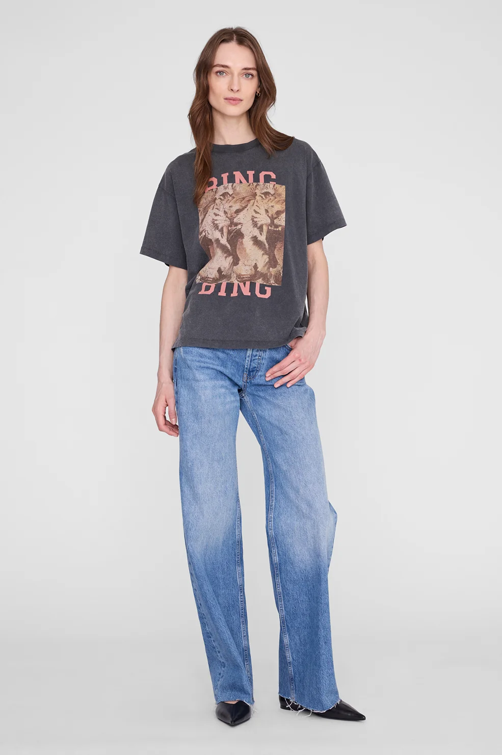 ANINE BING Cade Tee Tiger Bing WASHED BLACK - Image 2