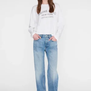ANINE BING Ivan Long Sleeve New York Stencil IVORY