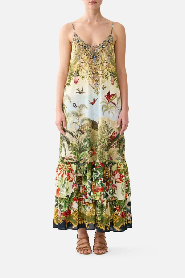 CAMILLA Strappy Maxi Dress With Tiers Wanderlust Empire