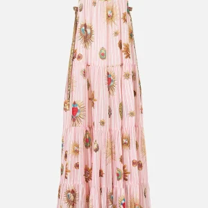 CAMILLA Long Tiered Dress With Bow Ties Painted Prayers