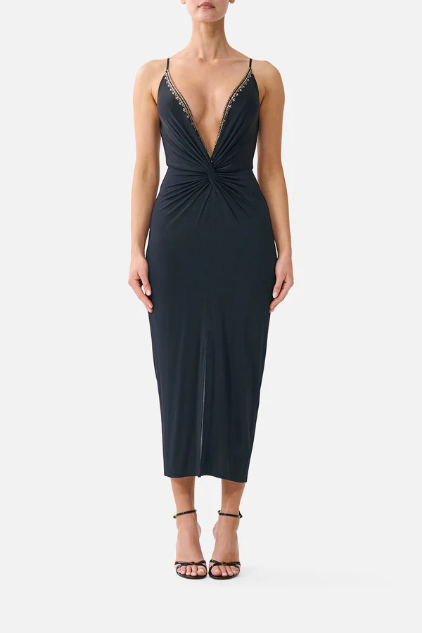 CAMILLA Strappy Dress With Twist Front Leopard Libertine