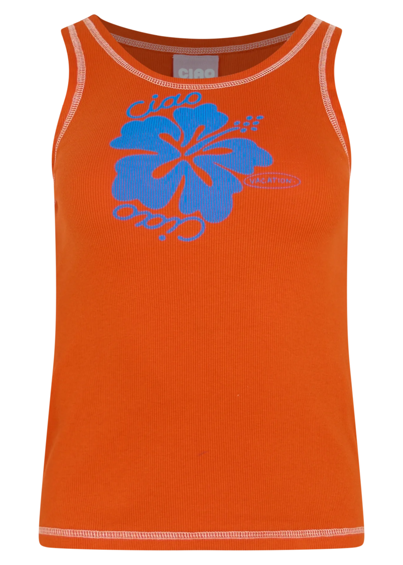 CIAO CIAO HIBISCUS RIBBED TANK