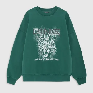 ANINE BING Miles Sweatshirt Leo Muse DEEP EMERALD