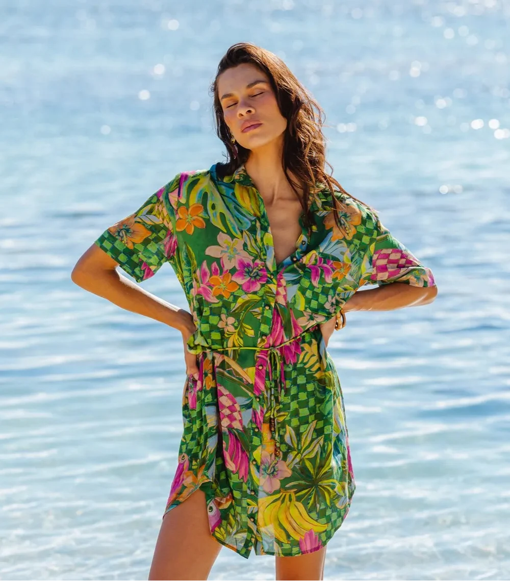 NINE LIVES BAZAAR SAMI SHIRT DRESS - JUNGLE
