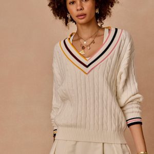 THE UPSIDE JOSETTE V NECK KNIT SWEATER