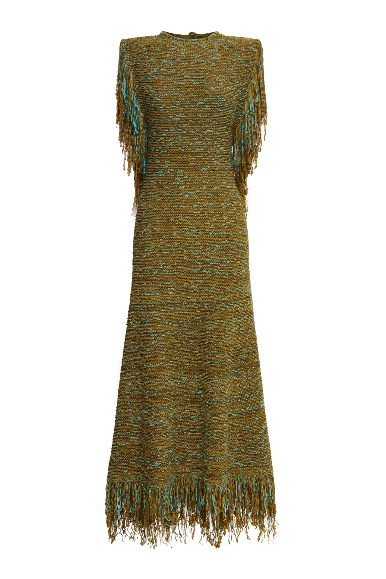 ALEMAIS nieve sequin knit midi dress khaki