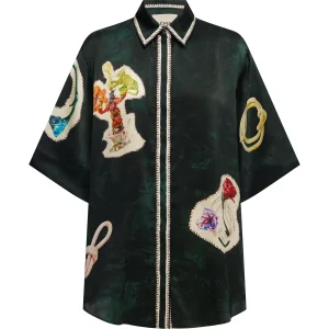ALEMAIS florero silk shirt