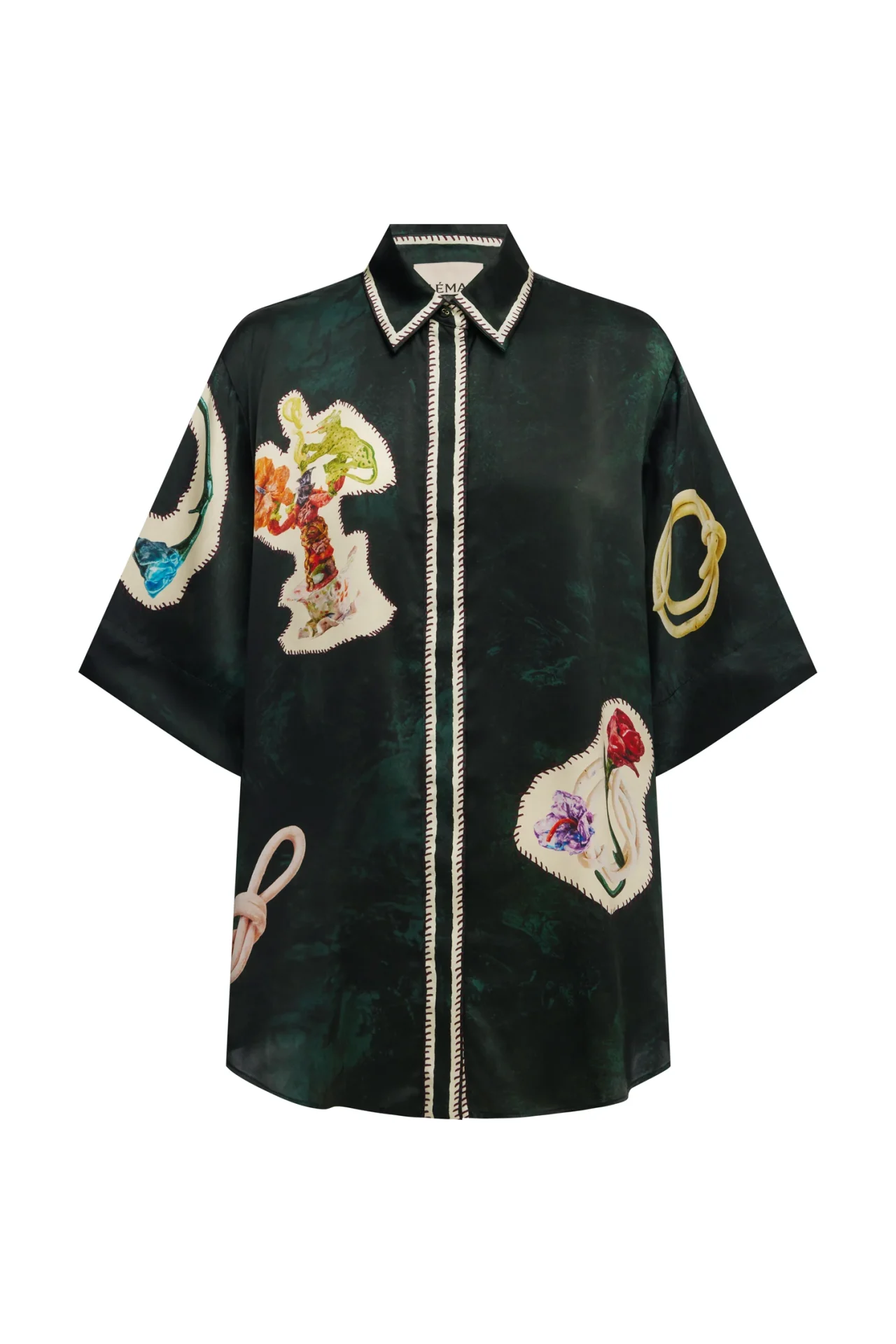 ALEMAIS florero silk shirt