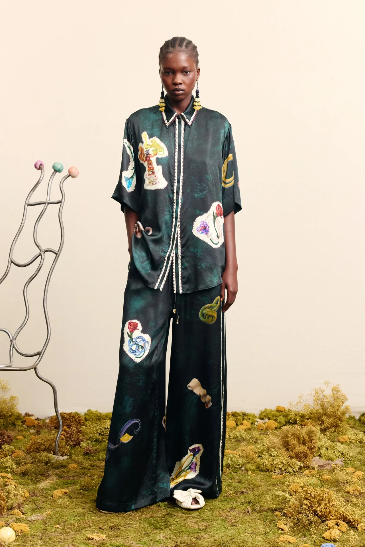 ALEMAIS florero silk shirt - Image 2