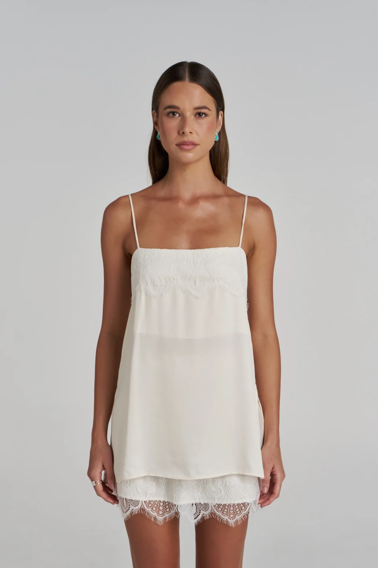 SUMMI SUMMI FLORENCE SHIFT TOP - WHITE